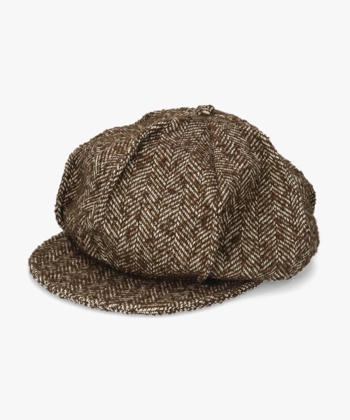 arth（アース）の「arth  HERINGBORN Tuck Cas / アース（キャスケット・メンズ・ブラック/ブラウン・58cm/60cm）」の2枚目の写真