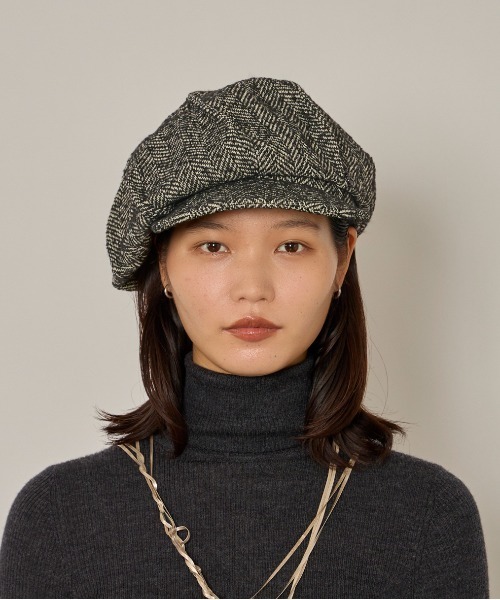 arth（アース）の「arth  HERINGBORN Tuck Cas / アース（キャスケット・メンズ・ブラック/ブラウン・58cm/60cm）」の3枚目の写真