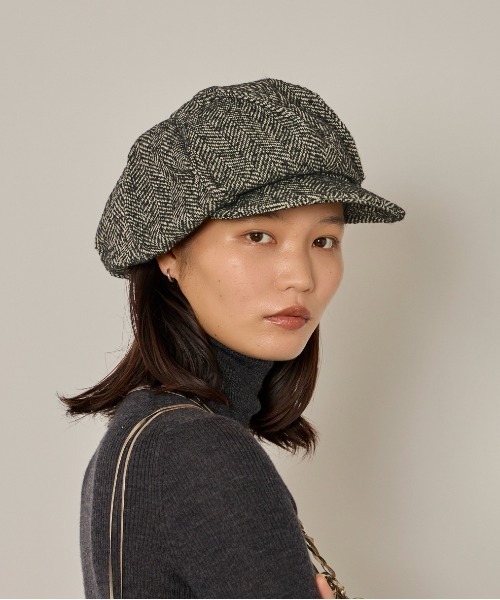 arth（アース）の「arth  HERINGBORN Tuck Cas / アース（キャスケット・メンズ・ブラック/ブラウン・58cm/60cm）」の4枚目の写真