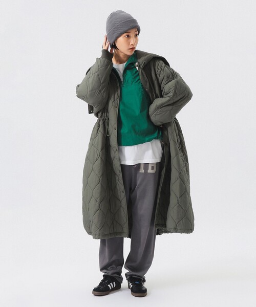 BEAMS BOY（ビームスボーイ）の「【1/15再値下げ】ナイロン キルティング フード コート（その他アウター・レディース・オリーブ/ネイビー・ONE SIZE）」の6枚目の写真
