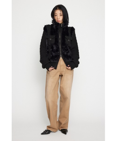 CABLE KNIT FAUX FUR ブルゾン（ブルゾン）｜LAGUA GEM