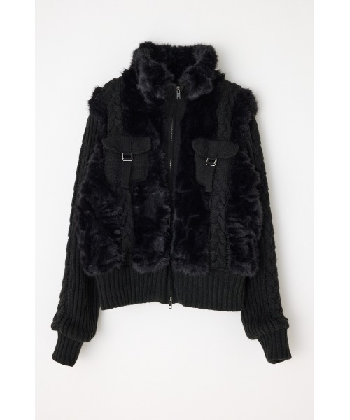 CABLE KNIT FAUX FUR ブルゾン（ブルゾン）｜LAGUA GEM