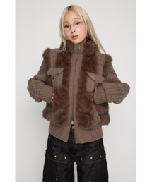 LAGUA GEM（ラグアジェム）の「CABLE KNIT FAUX FUR ブルゾン
