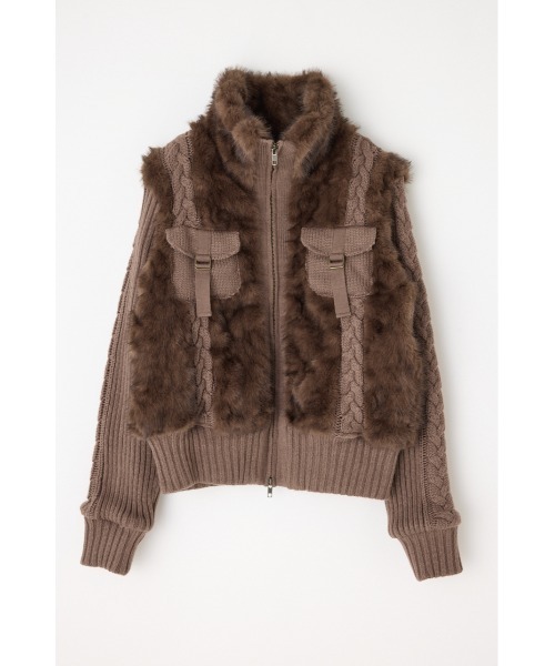 CABLE KNIT FAUX FUR ブルゾン（ブルゾン）｜LAGUA GEM