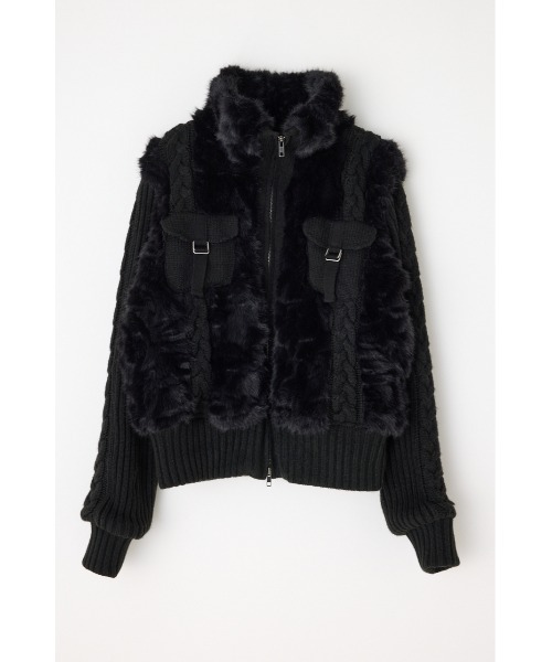 ラグアジェム　CABLE KNIT FAUX FUR ブルゾン CABLE KNIT FAUX FUR ブルゾン（ブルゾン）｜LAGUA GEM