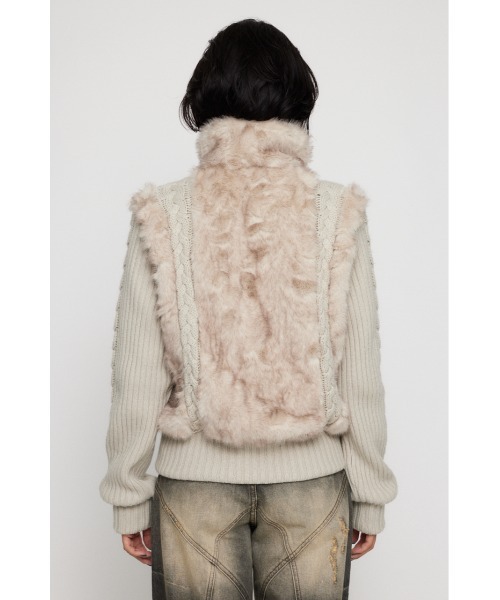 ラグアジェムLAGUA GEM CABLE KNIT FAUX FUR ブルゾン CABLE KNIT FAUX FUR ブルゾン（ブルゾン）｜LAGUA GEM