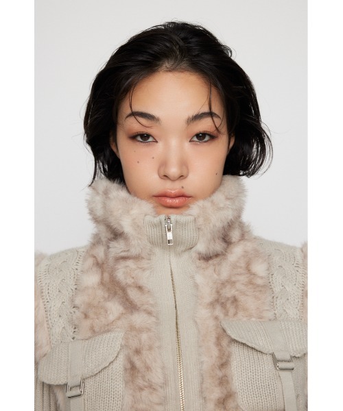 CABLE KNIT FAUX FUR ブルゾン（ブルゾン）｜LAGUA GEM