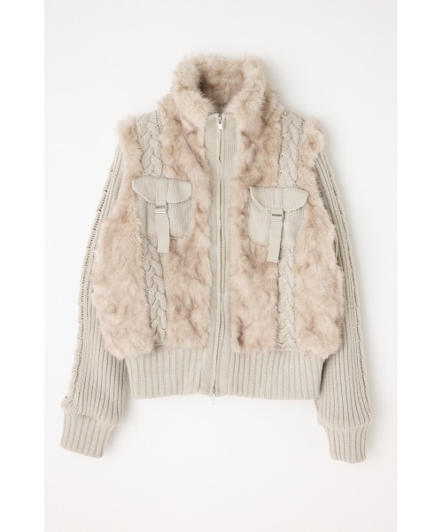ラグアジェムLAGUA GEM CABLE KNIT FAUX FUR ブルゾン LAGUA GEM | CABLE KNIT FAUX FUR ブルゾン (ブルゾン ) |SHEL'TTER