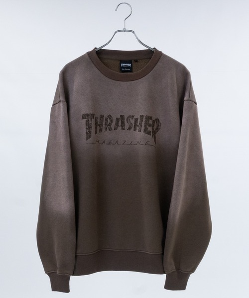 THRASHER(スラッシャー)の「【at】〔THRASHER/スラッシャー〕裏起毛 フェード加工 フロントロゴスウェット(スウェット・メンズ・ピンク/ブラウン/ブラック・LARGE/MEDIUM)」の1枚目の写真