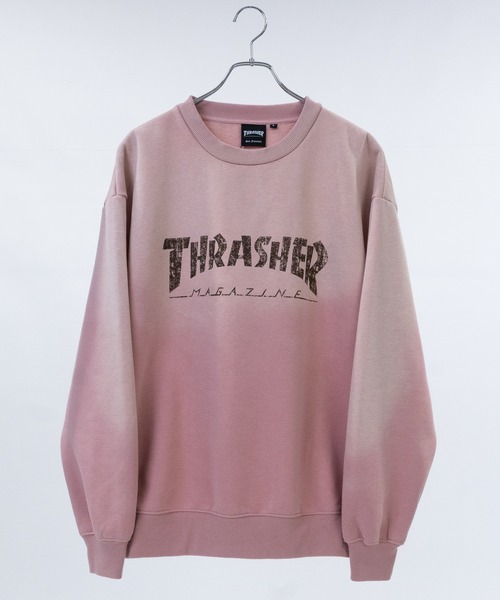 THRASHER(スラッシャー)の「【at】〔THRASHER/スラッシャー〕裏起毛 フェード加工 フロントロゴスウェット(スウェット・メンズ・ピンク/ブラウン/ブラック・LARGE/MEDIUM)」の3枚目の写真