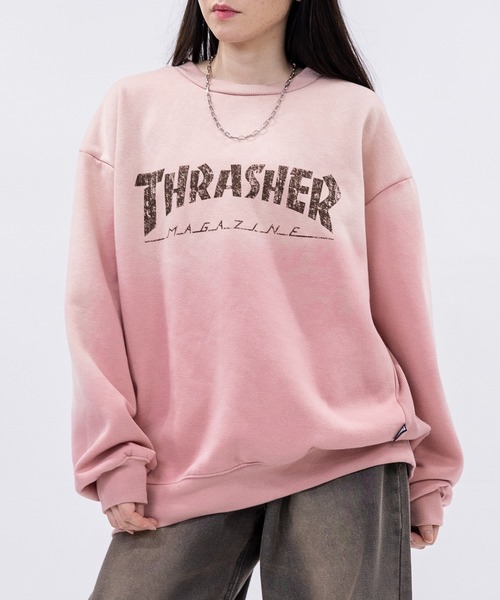 THRASHER(スラッシャー)の「【at】〔THRASHER/スラッシャー〕裏起毛 フェード加工 フロントロゴスウェット(スウェット・メンズ・ピンク/ブラウン/ブラック・LARGE/MEDIUM)」の19枚目の写真