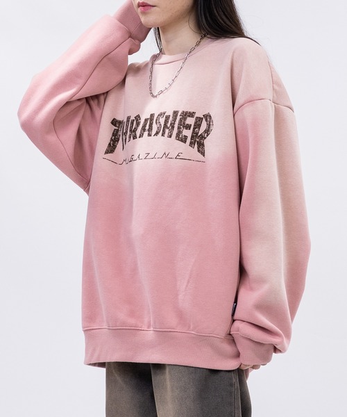 THRASHER(スラッシャー)の「【at】〔THRASHER/スラッシャー〕裏起毛 フェード加工 フロントロゴスウェット(スウェット・メンズ・ピンク/ブラウン/ブラック・LARGE/MEDIUM)」の20枚目の写真