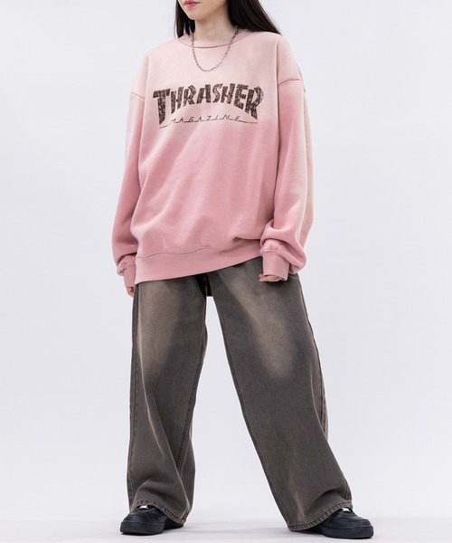 THRASHER(スラッシャー)の「【at】〔THRASHER/スラッシャー〕裏起毛 フェード加工 フロントロゴスウェット(スウェット・メンズ・ピンク/ブラウン/ブラック・LARGE/MEDIUM)」の22枚目の写真