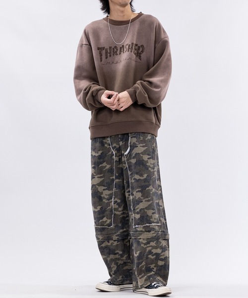 THRASHER(スラッシャー)の「【at】〔THRASHER/スラッシャー〕裏起毛 フェード加工 フロントロゴスウェット(スウェット・メンズ・ピンク/ブラウン/ブラック・LARGE/MEDIUM)」の15枚目の写真