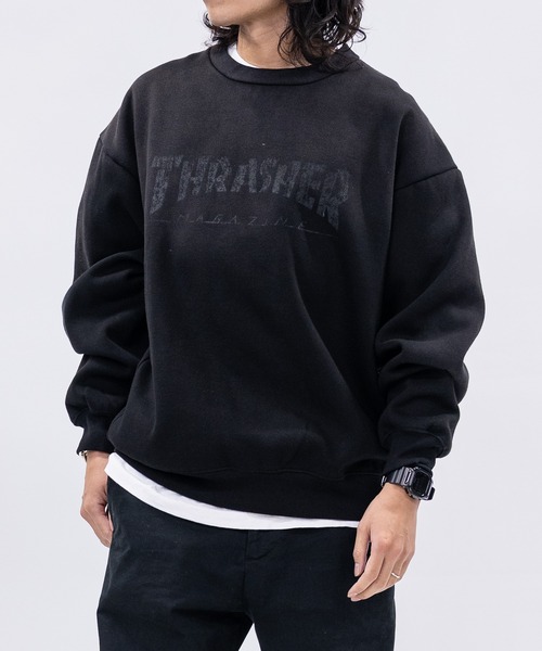 THRASHER(スラッシャー)の「【at】〔THRASHER/スラッシャー〕裏起毛 フェード加工 フロントロゴスウェット(スウェット・メンズ・ピンク/ブラウン/ブラック・LARGE/MEDIUM)」の6枚目の写真