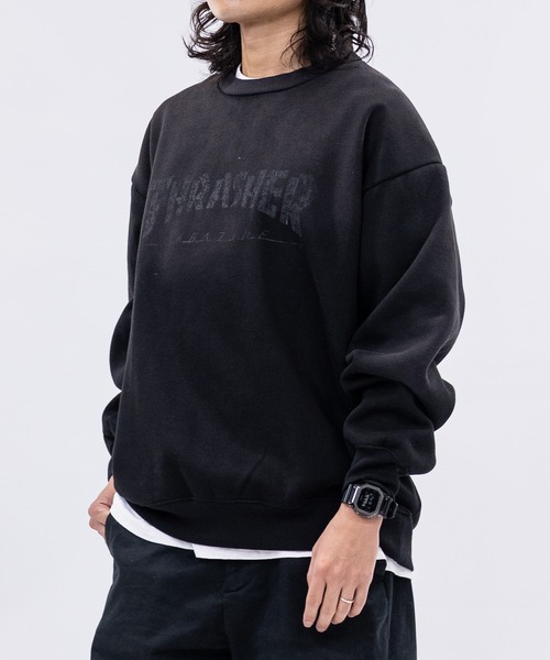 THRASHER(スラッシャー)の「【at】〔THRASHER/スラッシャー〕裏起毛 フェード加工 フロントロゴスウェット(スウェット・メンズ・ピンク/ブラウン/ブラック・LARGE/MEDIUM)」の7枚目の写真