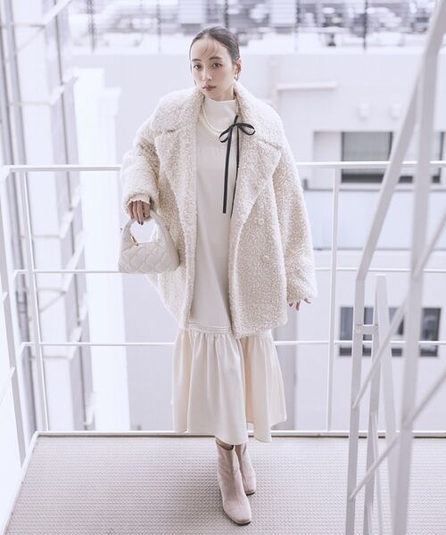 earth music&ecology（アースミュージックアンドエコロジー）の「2WAYパール×リボンネックレス（ネックレス・レディース・ブラック/ライトグレー・FREE）」の13枚目の写真