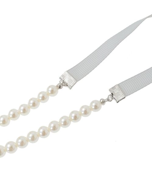 earth music&ecology（アースミュージックアンドエコロジー）の「2WAYパール×リボンネックレス（ネックレス・レディース・ブラック/ライトグレー・FREE）」の21枚目の写真