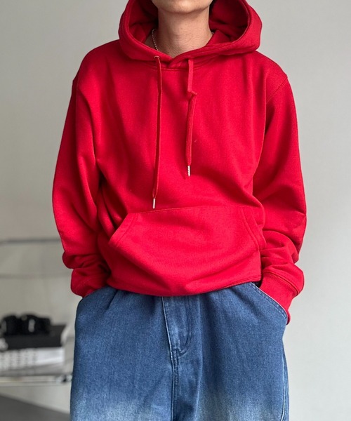 CREARE -LINO-（クレアーレリノ）の「〈ユニセックス商品〉ベーシックスウェットパーカー/フーディー（パーカー・メンズ・ブラウン/レッド/ブラック/杢グレー/ブルー・M/L/XL）」の15枚目の写真