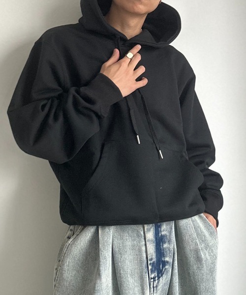 CREARE -LINO-（クレアーレリノ）の「〈ユニセックス商品〉ベーシックスウェットパーカー/フーディー（パーカー・メンズ・ブラウン/レッド/ブラック/杢グレー/ブルー・M/L/XL）」の6枚目の写真