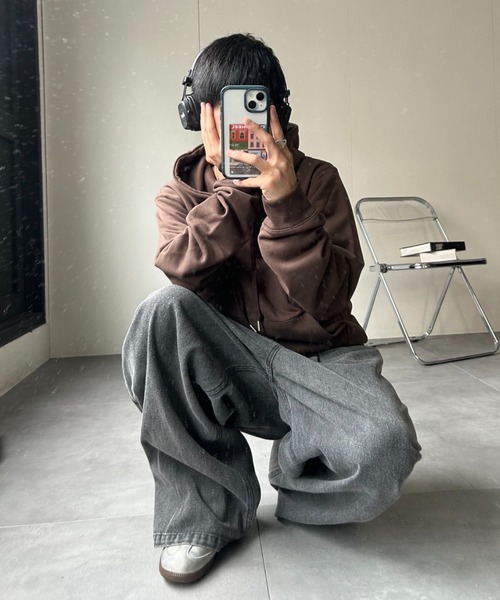 CREARE -LINO-（クレアーレリノ）の「〈ユニセックス商品〉ベーシックスウェットパーカー/フーディー（パーカー・メンズ・ブラウン/レッド/ブラック/杢グレー/ブルー・M/L/XL）」の17枚目の写真