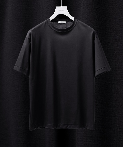 STUDIOUS(ステュディオス)の「32G ロイヤルクール レギュラーTシャツ(Tシャツ/カットソー・メンズ・ホワイト/チャコールグレー/ブラック/ベージュ/グリーン/ダークネイビー・1/2/3)」の2枚目の写真