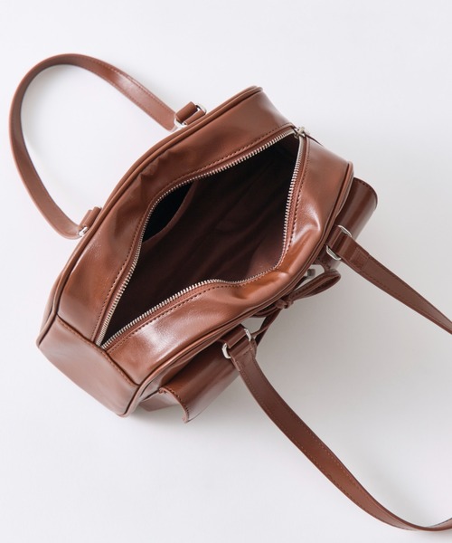 OLIVE des OLIVE（オリーブデオリーブ）の「レースアップボストンバッグ（ボストンバッグ・レディース・ブラウン/レッド/オフホワイト・FREE）」の7枚目の写真