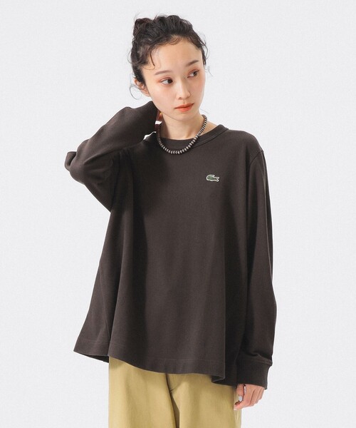 LACOSTE（ラコステ）の「【別注】LACOSTE / Aライン Tシャツ（Tシャツ/カットソー・レディース・ブラック/ダークブラウン/ネイビー/その他・38/36）」の2枚目の写真