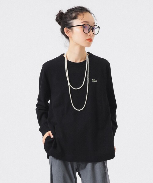 LACOSTE（ラコステ）の「【別注】LACOSTE / Aライン Tシャツ（Tシャツ/カットソー・レディース・ブラック/ダークブラウン/ネイビー/その他・38/36）」の6枚目の写真