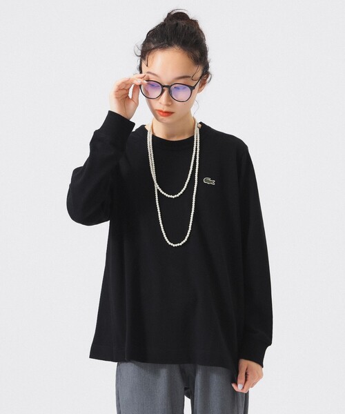 LACOSTE（ラコステ）の「【別注】LACOSTE / Aライン Tシャツ（Tシャツ/カットソー・レディース・ブラック/ダークブラウン/ネイビー/その他・38/36）」の7枚目の写真