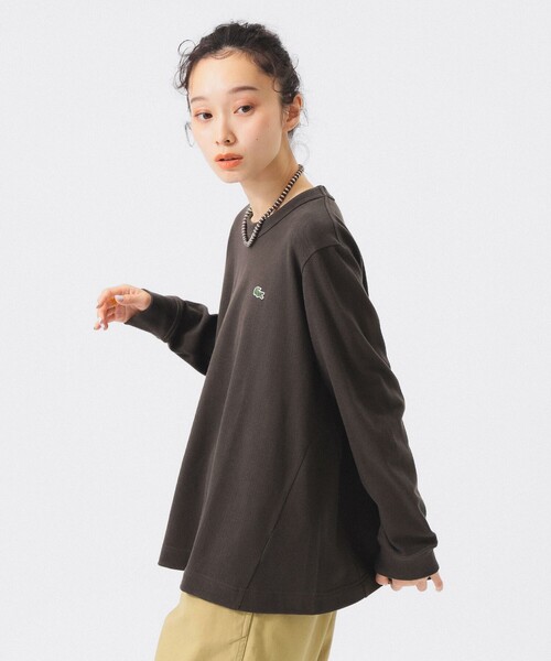 LACOSTE（ラコステ）の「【別注】LACOSTE / Aライン Tシャツ（Tシャツ/カットソー・レディース・ブラック/ダークブラウン/ネイビー/その他・38/36）」の12枚目の写真
