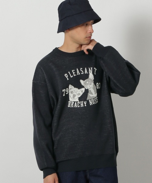 LAKOLE（ラコレ）の「アニマルモールジャガードニットプルオーバー / 587125（ニット/セーター・メンズ・アイボリー/ブラウン/グレー/イエロー/ネイビー/ブラック/ブルー・LARGE/X-LARGE/MEDIUM）」の5枚目の写真