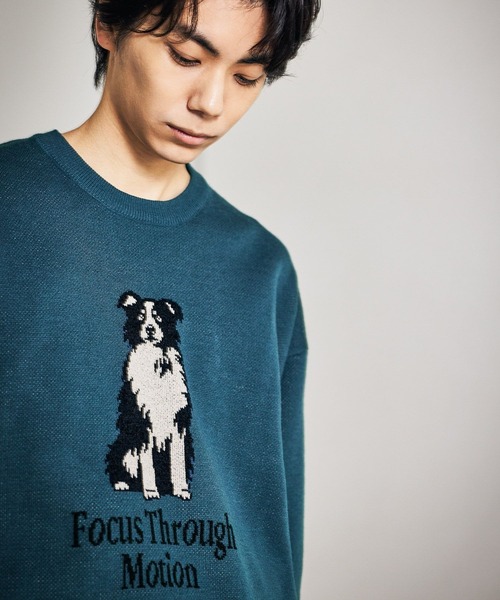 LAKOLE（ラコレ）の「アニマルモールジャガードニットプルオーバー / 587125（ニット/セーター・メンズ・アイボリー/ブラウン/グレー/イエロー/ネイビー/ブラック/ブルー・LARGE/X-LARGE/MEDIUM）」の6枚目の写真