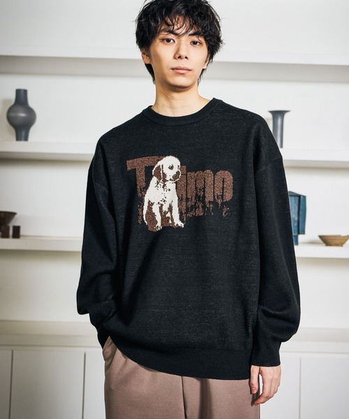 LAKOLE（ラコレ）の「アニマルモールジャガードニットプルオーバー / 587125（ニット/セーター・メンズ・アイボリー/ブラウン/グレー/イエロー/ネイビー/ブラック/ブルー・LARGE/X-LARGE/MEDIUM）」の2枚目の写真