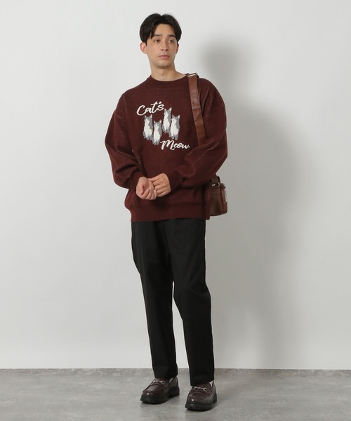 LAKOLE（ラコレ）の「アニマルモールジャガードニットプルオーバー / 587125（ニット/セーター・メンズ・アイボリー/ブラウン/グレー/イエロー/ネイビー/ブラック/ブルー・LARGE/X-LARGE/MEDIUM）」の9枚目の写真