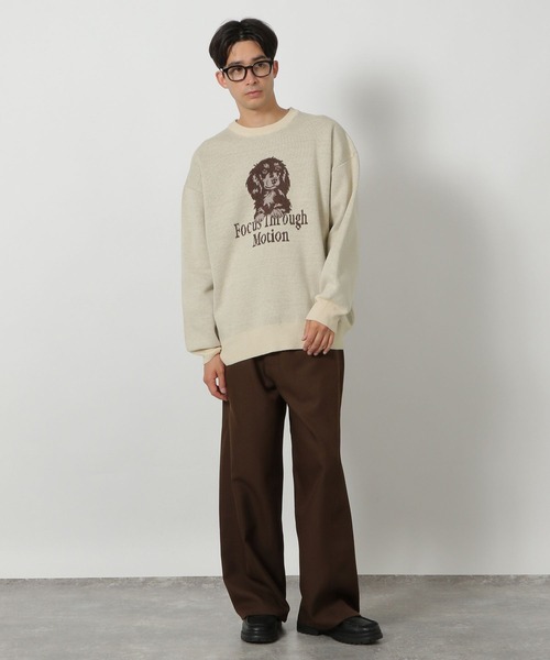 LAKOLE（ラコレ）の「アニマルモールジャガードニットプルオーバー / 587125（ニット/セーター・メンズ・アイボリー/ブラウン/グレー/イエロー/ネイビー/ブラック/ブルー・LARGE/X-LARGE/MEDIUM）」の10枚目の写真