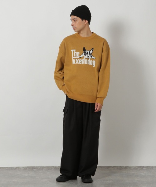 LAKOLE（ラコレ）の「アニマルモールジャガードニットプルオーバー / 587125（ニット/セーター・メンズ・アイボリー/ブラウン/グレー/イエロー/ネイビー/ブラック/ブルー・LARGE/X-LARGE/MEDIUM）」の12枚目の写真