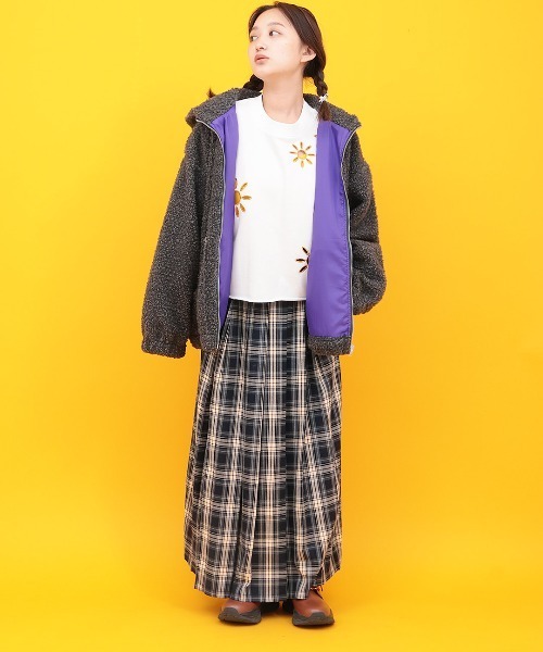 チチカカ（チチカカ）の「Orale! フード付きミックスボアブルゾン（ブルゾン・レディース・ブラック/アイボリー・FREE）」の3枚目の写真