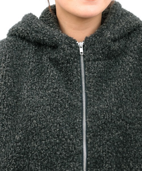 チチカカ（チチカカ）の「Orale! フード付きミックスボアブルゾン（ブルゾン・レディース・ブラック/アイボリー・FREE）」の10枚目の写真