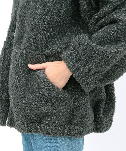 チチカカ（チチカカ）の「Orale! フード付きミックスボアブルゾン（ブルゾン・レディース・ブラック/アイボリー・FREE）」の12枚目の写真