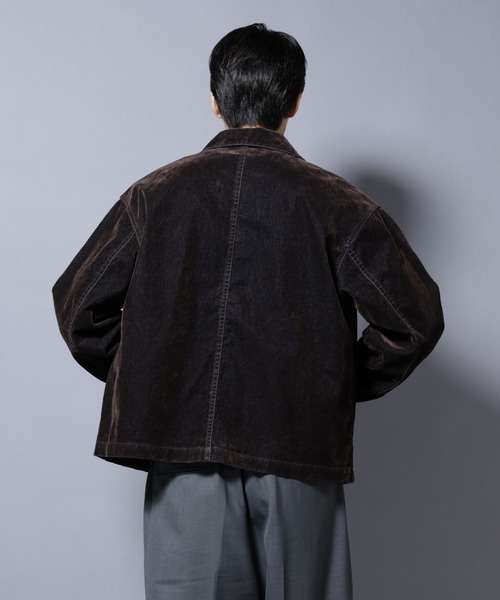 NANO universe（ナノユニバース）の「フロッキーデニム スポーツジャケット（デニムジャケット・メンズ・ブラック/ブラウン・L/M）」の5枚目の写真