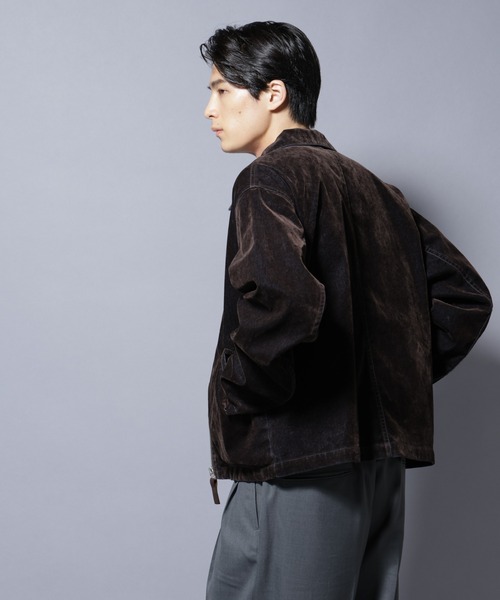 NANO universe（ナノユニバース）の「フロッキーデニム スポーツジャケット（デニムジャケット・メンズ・ブラック/ブラウン・L/M）」の4枚目の写真