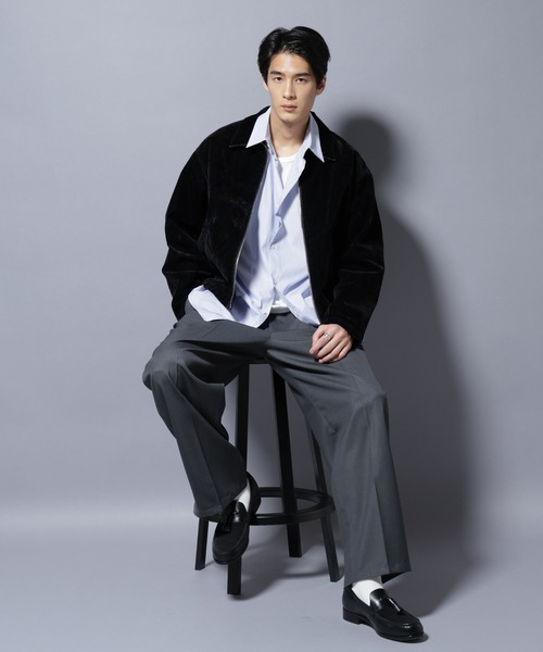 NANO universe（ナノユニバース）の「フロッキーデニム スポーツジャケット（デニムジャケット・メンズ・ブラック/ブラウン・L/M）」の14枚目の写真