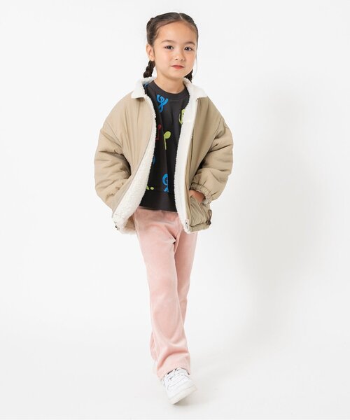 BREEZE（ブリーズ）の「【2WAY/両面主役！】リバーシブルボアジャケット（ブルゾン・キッズ・ベージュ/ブラック/その他11/ネイビー/レッド・80/120/130/140/150/90/100/110）」の6枚目の写真