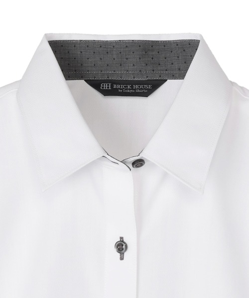 TOKYO SHIRTS(トウキョウシャツ)の「【透け防止】 形態安定ノーアイロン レギュラー 長袖ビジネスワイシャツ(ビジネスシャツ・レディース・ホワイト・LL/XL/XS/S/M/L)」の3枚目の写真