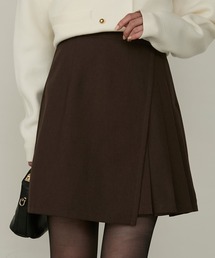 Cherir Mignon | 【Cherir Mignon】- Silhouette Couture - インパン付きラップデザインプリーツ切替ミニスカート 《セットアップ対応》(スカート)