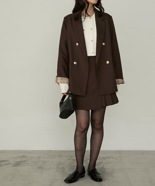 Cherir Mignon(シェリルミニョン)の「【Cherir Mignon】- Silhouette Couture - インパン付きラップデザインプリーツ切替ミニスカート 《セットアップ対応》(スカート・レディース・チャコールグレー/ブラック/ネイビー/ブラウン・S/M)」の11枚目の写真