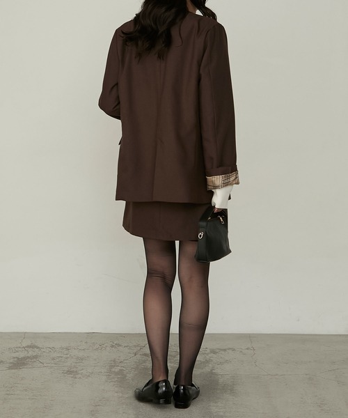 Cherir Mignon(シェリルミニョン)の「【Cherir Mignon】- Silhouette Couture - インパン付きラップデザインプリーツ切替ミニスカート 《セットアップ対応》(スカート・レディース・チャコールグレー/ブラック/ネイビー/ブラウン・S/M)」の12枚目の写真