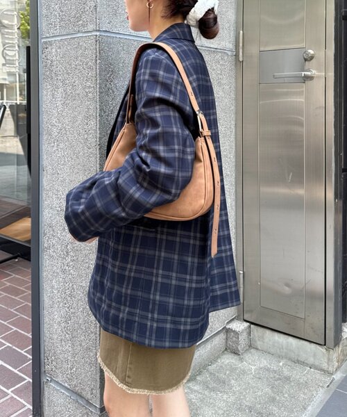 WILLOW（ウィロー）の「【willow】チェックオーバージャケット（テーラードジャケット・レディース・ブラウン/ネイビー・ONE SIZE）」の7枚目の写真