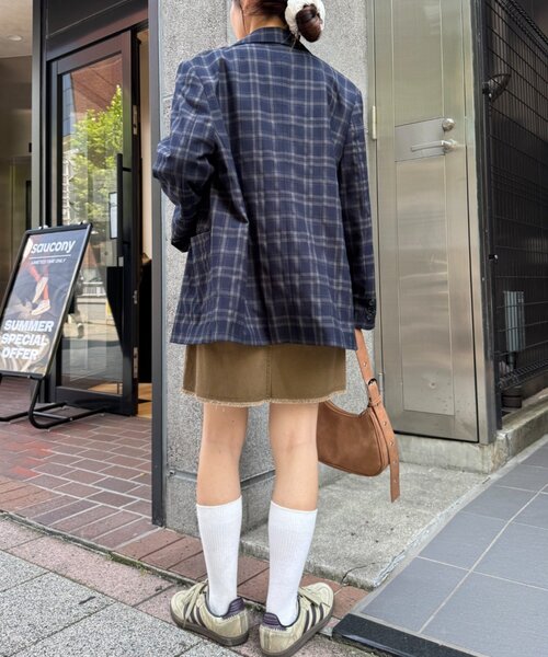 WILLOW（ウィロー）の「【willow】チェックオーバージャケット（テーラードジャケット・レディース・ブラウン/ネイビー・ONE SIZE）」の12枚目の写真